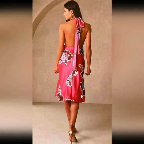 New Banana Republic Silk Midi Halter Dress - Picture 4 of 8